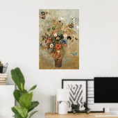 Stilleben mit Blumen von Odilon Redon. Poster (Heimbüro)