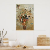 Stilleben mit Blumen von Odilon Redon. Poster (Küche)