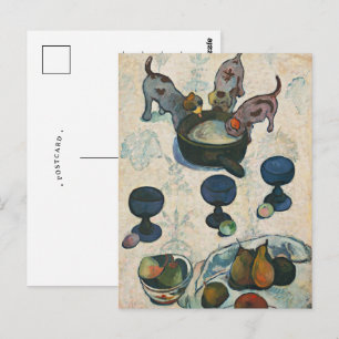 Stilleben mit drei Welpen Paul Gauguin Postkarte
