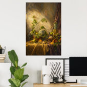 Stilleben mit Früchten und Blumen Poster (Heimbüro)