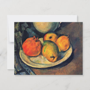 Stilleben mit Granatapfel und Birnen Einladung