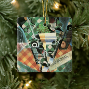 Stilleben mit karierter Tischdecke von Juan Gris Keramikornament