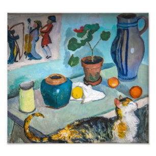 Stilleben mit Katze Auguste Macke Fotodruck