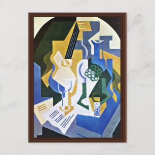 Stilleben mit Obstschale und Mandoline von Gris Ju Postkarte