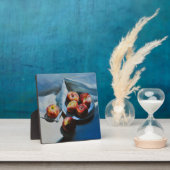 Stilleben mit Pfirsichen und weißem Tuch Fotoplatte (InSitu)