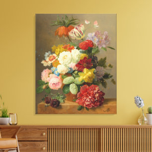 Stilleben mit Rosen und Pfingstrosen - Bloemers A. Leinwanddruck
