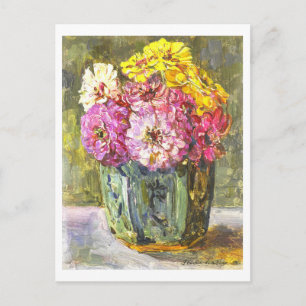 Stilleben mit Zinnien (1910) von Floris Verster Postkarte