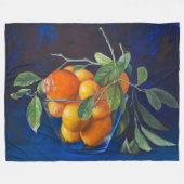 Stilleben mit Zitronen und Orangenbaumzweig Fleecedecke (Vorderseite (Horizontal))