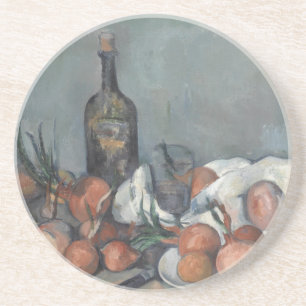Stilleben mit Zwiebeln, Ölgemälde, Paul Cezanne Getränkeuntersetzer