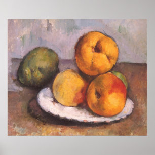 Stilleben Quitte, Äpfel, Birnen von Paul Cezanne Poster