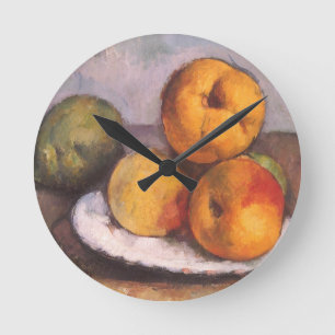 Stilleben Quitte, Äpfel, Birnen von Paul Cezanne Runde Wanduhr
