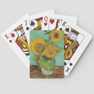 Stilleben - Vasen mit drei Sonnenblumen, van Gogh Spielkarten