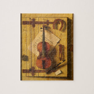 Stilleben Violine und Noten von William Harnett Puzzle