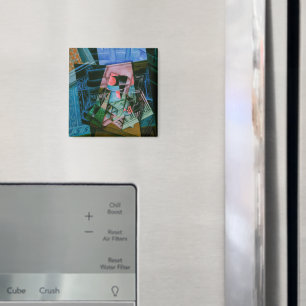 Stilleben vor einem offenen Fenster von Juan Gris Magnet