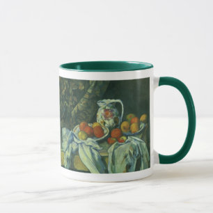 Stilleben, Vorhang und Krug von Paul Cezanne Tasse