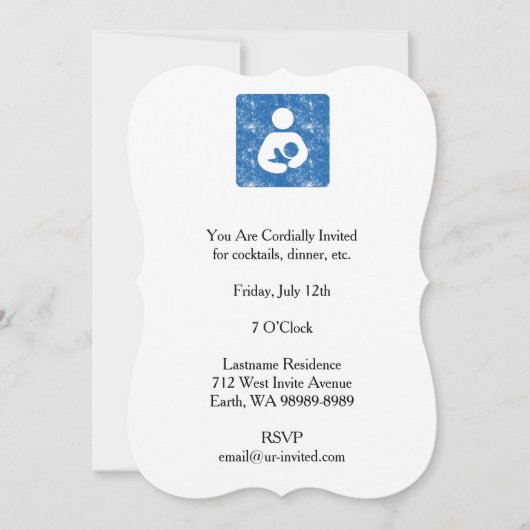 Stillen Icon Letterpress Stiltextur Einladung (Vorderseite)