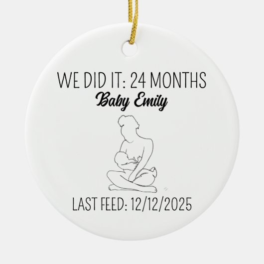 Stillen Meilenstein für stillende Mama Keramik Ornament (Vorne)