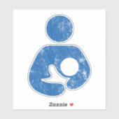 Stillen / Stillen Symbol (blau gestört) Aufkleber (Blatt)