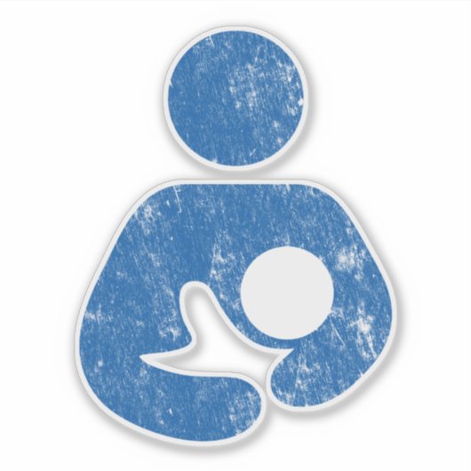 Stillen / Stillen Symbol (blau gestört) Aufkleber (Vorderseite)