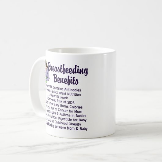 Stillen Vorteile Stillzeit Berater Kaffeetasse (Vorderseite Links)