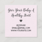 Stillende Leche Baby Quadratische Visitenkarte (Rückseite)