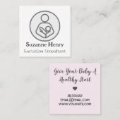 Stillende Leche Baby Quadratische Visitenkarte (Vorne/Hinten)