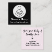 Stillende Leche Baby Quadratische Visitenkarte (Vorne/Hinten)