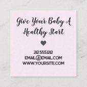 Stillende Leche Baby Quadratische Visitenkarte (Rückseite)