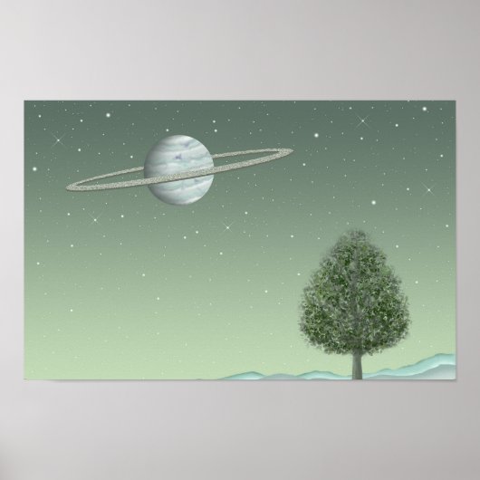 Stiller Baum, der auf einem fernen Stern steht. Poster (Vorne)