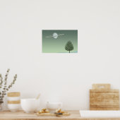 Stiller Baum, der auf einem fernen Stern steht. Poster (Küche)