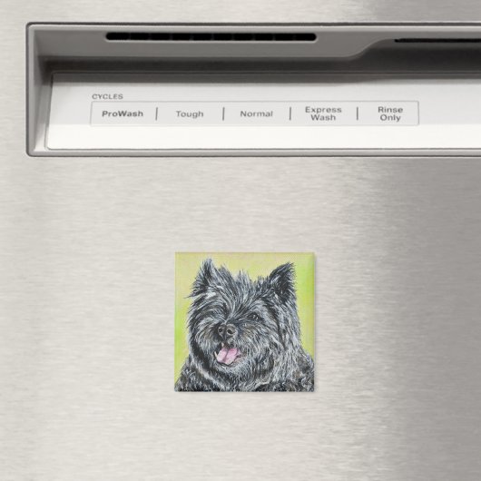 Stiller das Cairn Terrier-Gemälde Magnet (In Situ (Geschirrspüler))