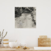 Stiller Durchgang – 流 (Fluss) — Tuschmalerei Poste Poster (Küche)