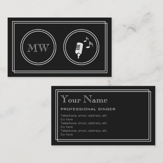 "Stiller Film-" berufliche Sänger-Geschäfts-Karten Visitenkarte (Vorne/Hinten)