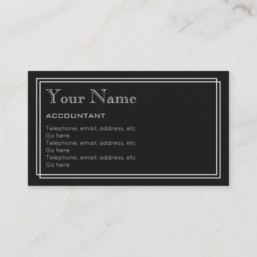 "Stiller Film-" Buchhalter-Visitenkarten Visitenkarte (Rückseite)