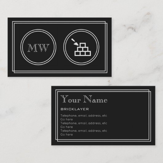 "Stiller Film-" Maurer-Visitenkarten Visitenkarte (Vorne/Hinten)