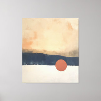 Stiller Horizont, untergehende Sonne Leinwanddruck