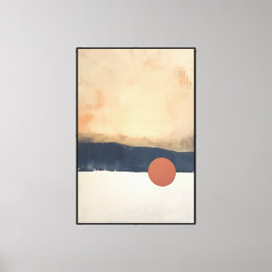 Stiller Horizont, untergehende Sonne Leinwanddruck