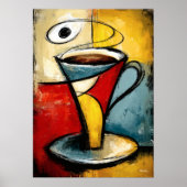 Stiller Kaffee — Zeitgenössischer Abstrakter Expre Poster (Vorne)
