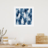 Stiller Kiefern-Winterwald Poster (Küche)