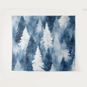 Stiller Kiefern-Winterwald Wandteppich (Vorderseite (Horizontal))
