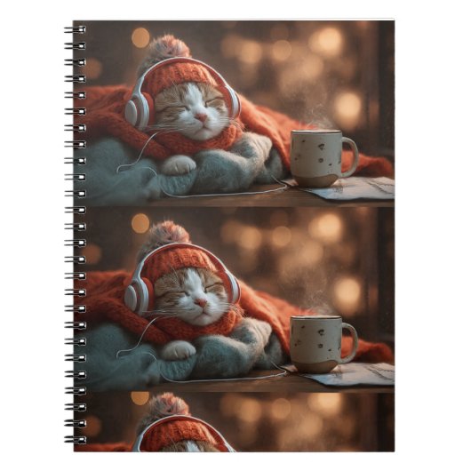 Stiller Komfort – Cozy Cat Reflection Journal Notizblock (Vorderseite)