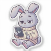 Stiller Modus-Hase Aufkleber (Vorderseite)