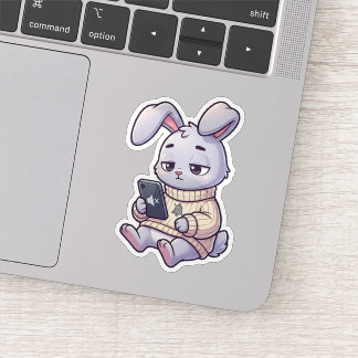 Stiller Modus-Hase Aufkleber