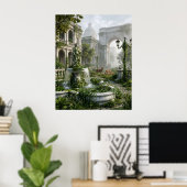 Stiller Platz mit Wildtieren Poster (Heimbüro)