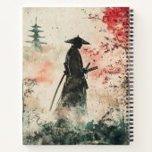 Stiller Samurai Karminroter Wald (1) Notizblock (Rückseite)