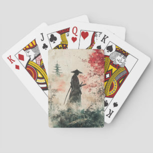Stiller Samurai Karminroter Wald (1) Spielkarten