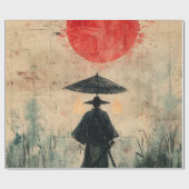 Stiller Samurai Karminroter Wald (2) Geschenkpapier (Flach)