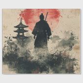 Stiller Samurai Karminroter Wald (3) Geschenkpapier (Flach)