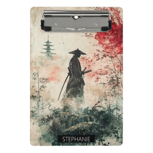 Stiller Samurai Karminwald (1) Mini Klemmbrett (Vorderseite)
