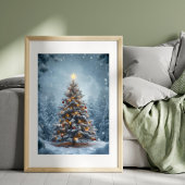 Stiller Schnee Weihnachtsbaum Poster